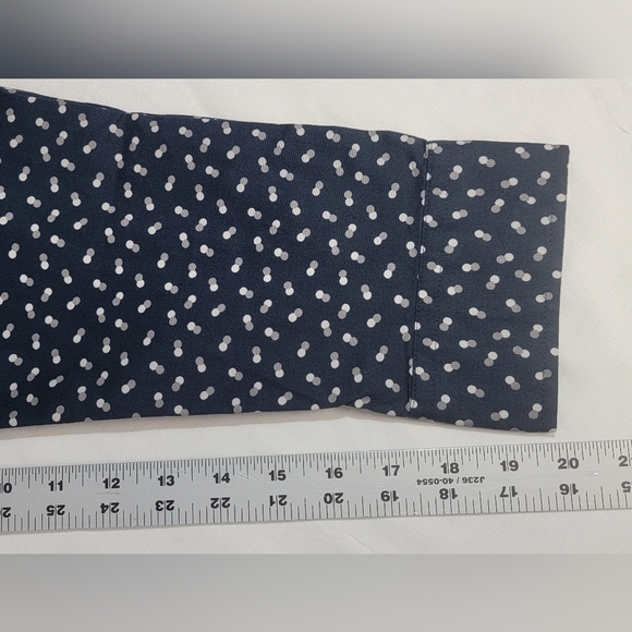 Julian & Mark Men's Size XL Ryan Geo Dot Print Long Sleeve Button Up Navy Shirt - Picture 8 of 13